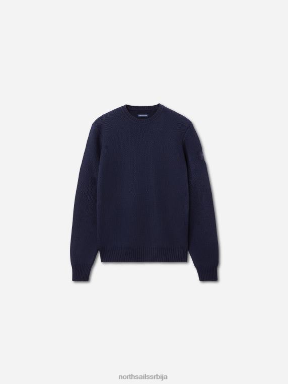 џемпер од памука и вуне Морнарско плаво одећу мушкарци PDV4J1309 North Sails