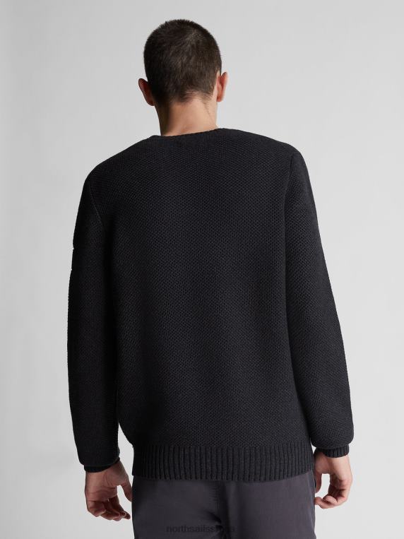 џемпер од памука и вуне тамно сиви меланж одећу мушкарци PDV4J1310 North Sails