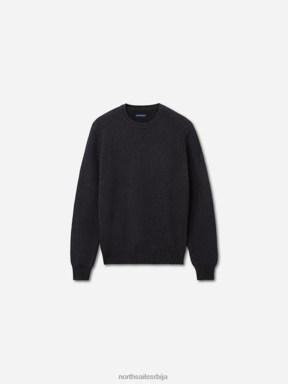 џемпер од памука и вуне тамно сиви меланж одећу мушкарци PDV4J1310 North Sails