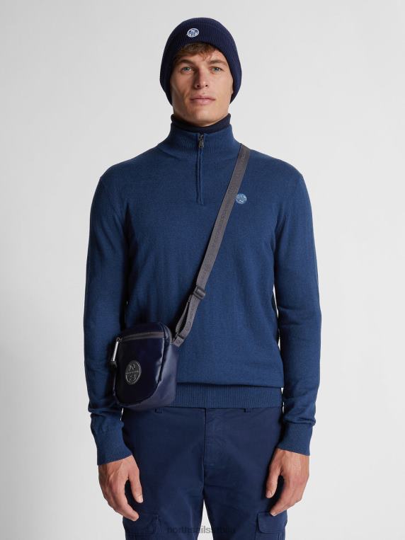 џемпер са рајсфершлусом посеидон меланге одећу мушкарци PDV4J1319 North Sails