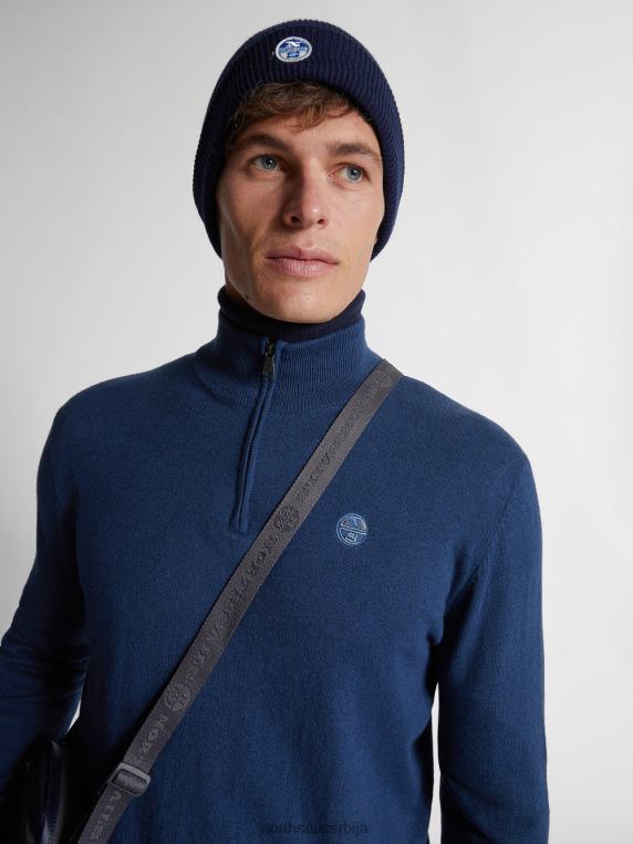 џемпер са рајсфершлусом посеидон меланге одећу мушкарци PDV4J1319 North Sails