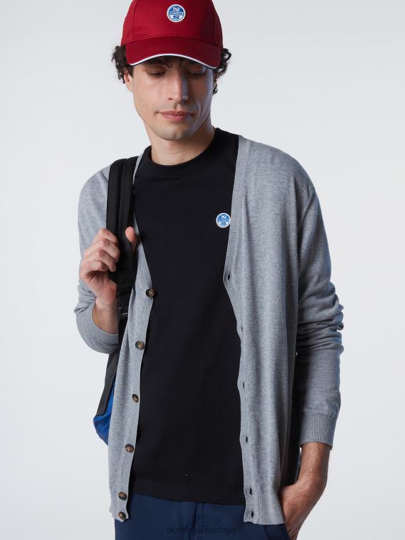 кардиган од органског памука сиви меланж одећу мушкарци PDV4J241 North Sails