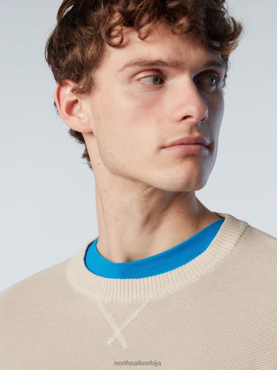 органски памук са округлим изрезом беж одећу мушкарци PDV4J242 North Sails