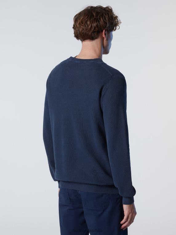 органски памук са округлим изрезом Морнарско плаво одећу мушкарци PDV4J244 North Sails