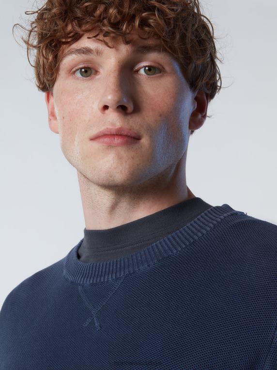 органски памук са округлим изрезом Морнарско плаво одећу мушкарци PDV4J244 North Sails