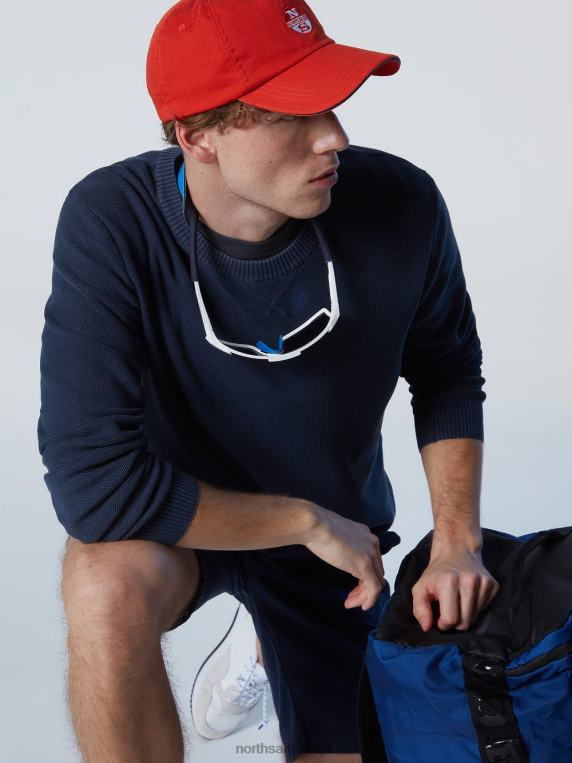 органски памук са округлим изрезом Морнарско плаво одећу мушкарци PDV4J244 North Sails