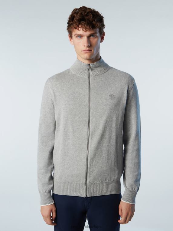 кардиган са пуним патентним затварачем сиви меланж одећу мушкарци PDV4J251 North Sails
