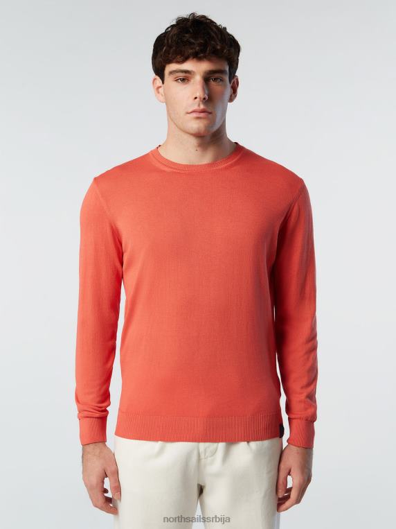 џемпер са округлим изрезом нов зачињени корал одећу мушкарци PDV4J252 North Sails