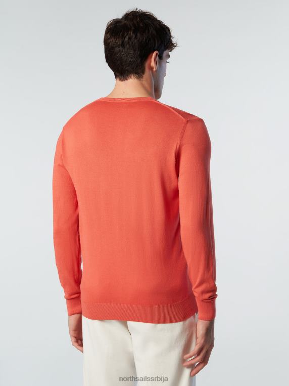 џемпер са округлим изрезом нов зачињени корал одећу мушкарци PDV4J252 North Sails