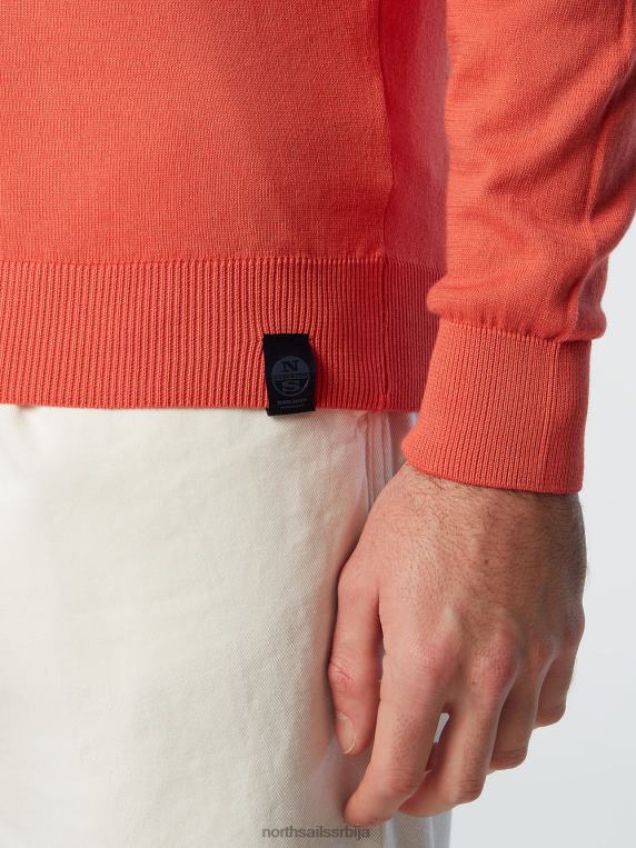 џемпер са округлим изрезом нов зачињени корал одећу мушкарци PDV4J252 North Sails