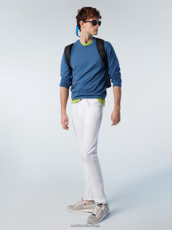џемпер са округлим изрезом нов плави меланж одећу мушкарци PDV4J253 North Sails