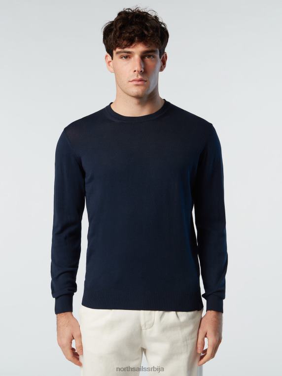 џемпер са округлим изрезом нов Морнарско плаво одећу мушкарци PDV4J254 North Sails