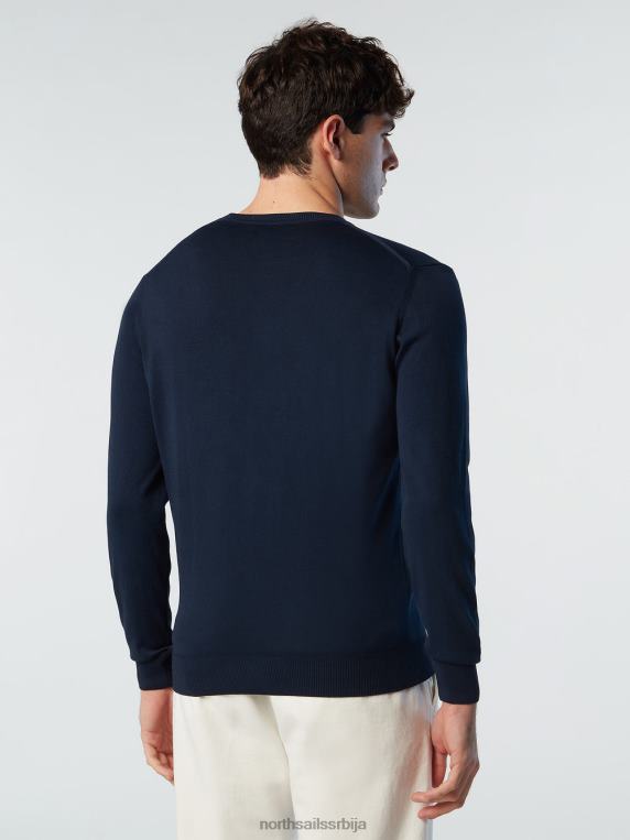 џемпер са округлим изрезом нов Морнарско плаво одећу мушкарци PDV4J254 North Sails