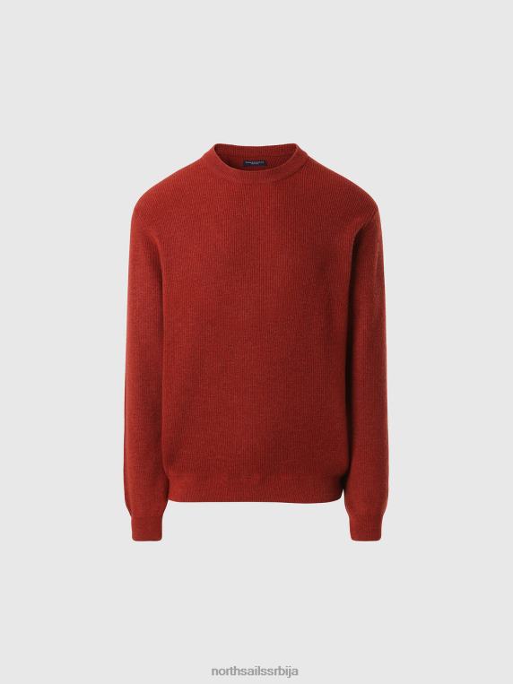 џемпер са округлим изрезом нов цигла црвена одећу мушкарци PDV4J676 North Sails