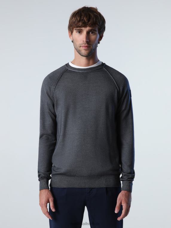 џемпер са в-уметком црн одећу мушкарци PDV4J724 North Sails