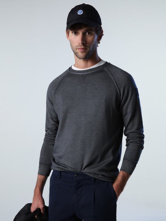 џемпер са в-уметком црн одећу мушкарци PDV4J724 North Sails