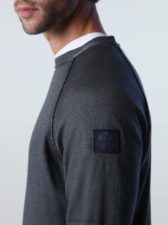 џемпер са в-уметком црн одећу мушкарци PDV4J724 North Sails