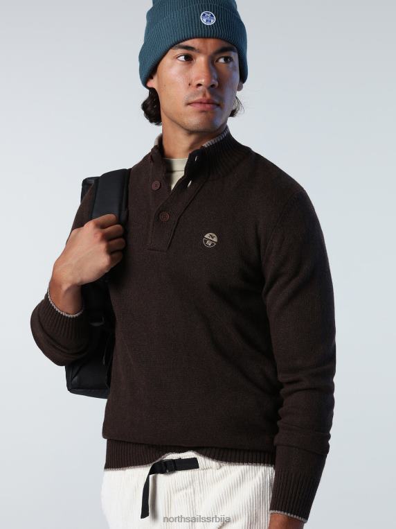 џемпер са дугмадима какао одећу мушкарци PDV4J726 North Sails