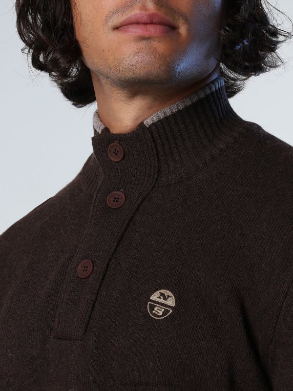 џемпер са дугмадима какао одећу мушкарци PDV4J726 North Sails