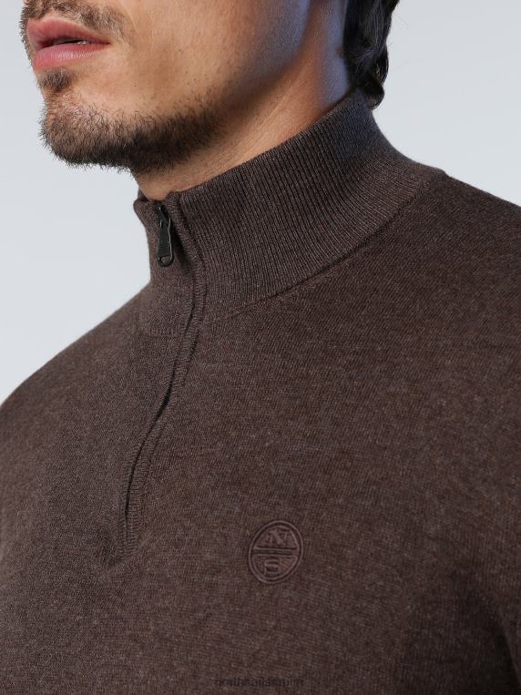 џемпер са рајсфершлусом какао меланж одећу мушкарци PDV4J730 North Sails