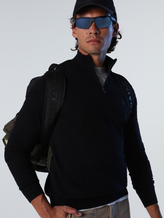 џемпер са рајсфершлусом црн одећу мушкарци PDV4J733 North Sails