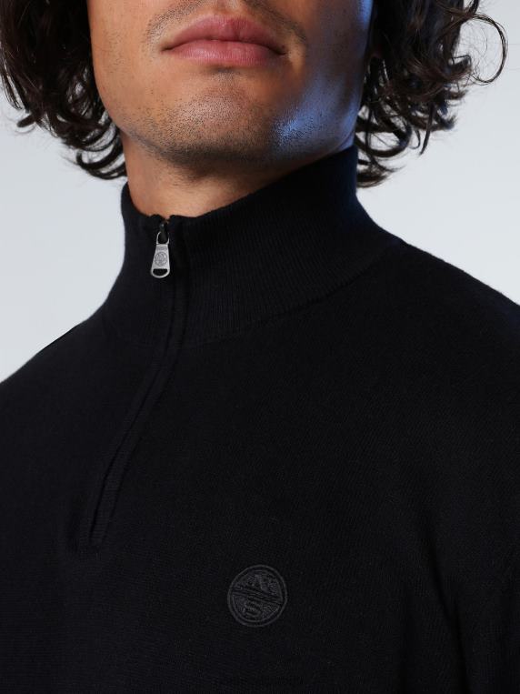 џемпер са рајсфершлусом црн одећу мушкарци PDV4J733 North Sails