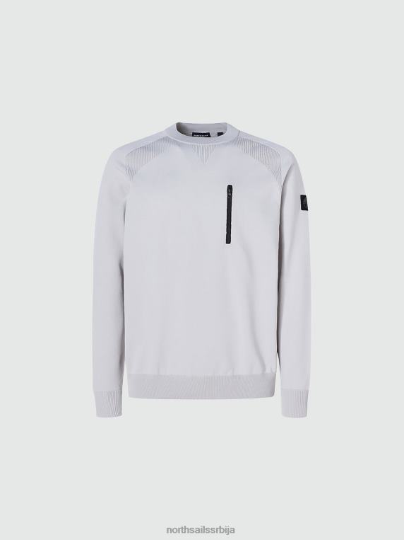 џемпер од рециклираног полиестера сивољубичаста одећу мушкарци PDV4J763 North Sails