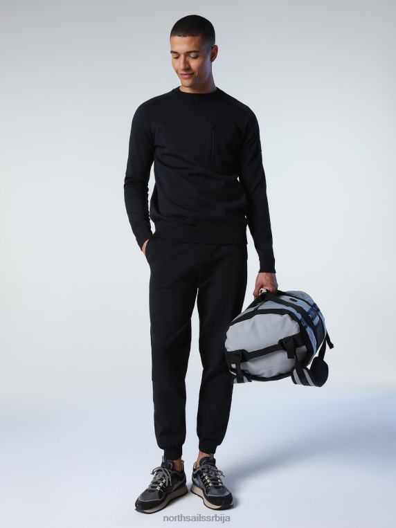 џемпер од рециклираног полиестера црн одећу мушкарци PDV4J764 North Sails