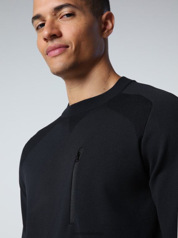 џемпер од рециклираног полиестера црн одећу мушкарци PDV4J764 North Sails