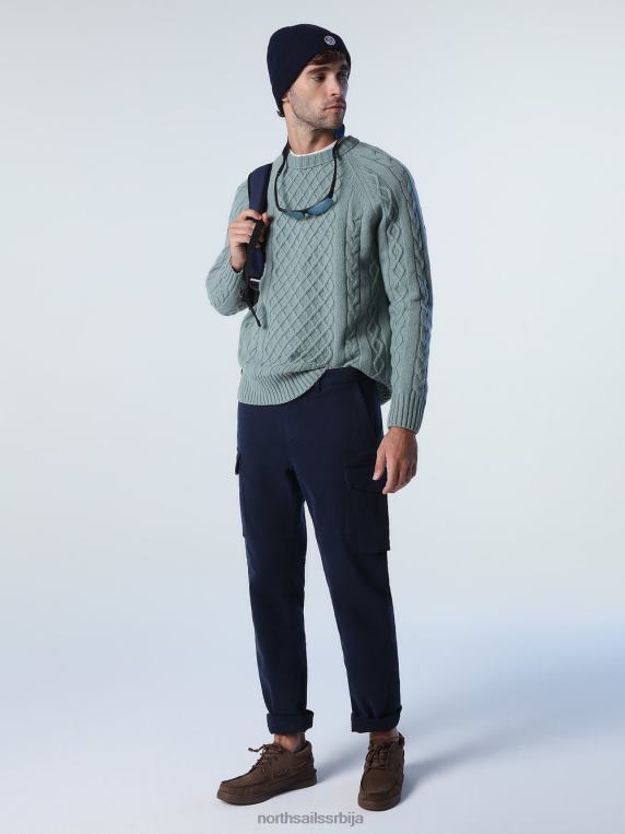 кабловски плетени џемпер минерално плава одећу мушкарци PDV4J768 North Sails
