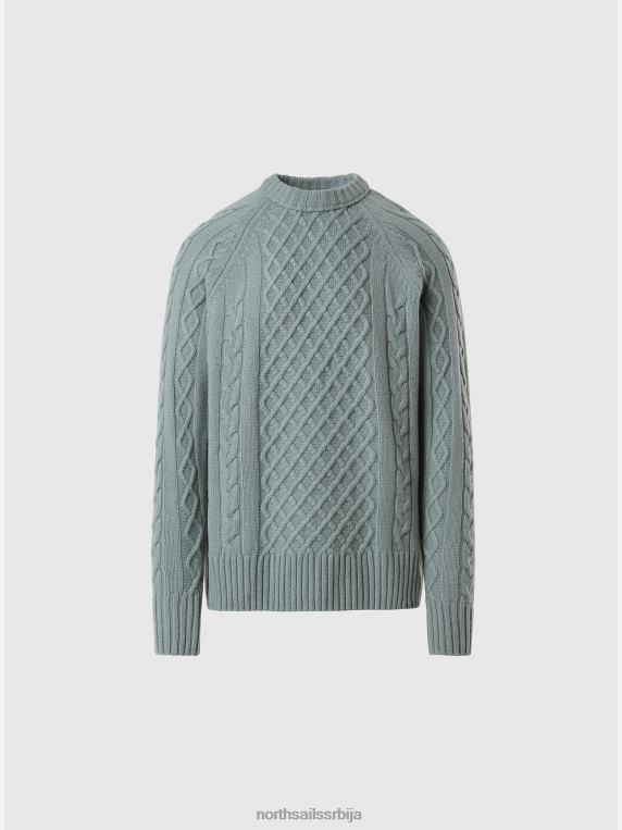 кабловски плетени џемпер минерално плава одећу мушкарци PDV4J768 North Sails