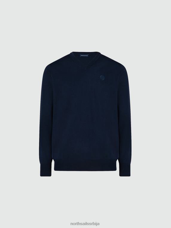 џемпер с в-изрезом Морнарско плаво одећу мушкарци PDV4J778 North Sails
