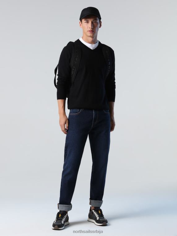 џемпер с в-изрезом црн одећу мушкарци PDV4J781 North Sails