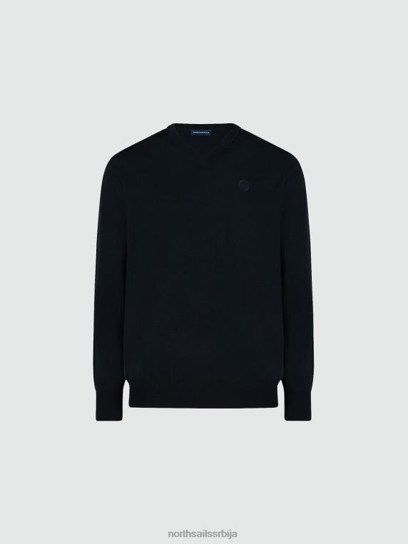 џемпер с в-изрезом црн одећу мушкарци PDV4J781 North Sails