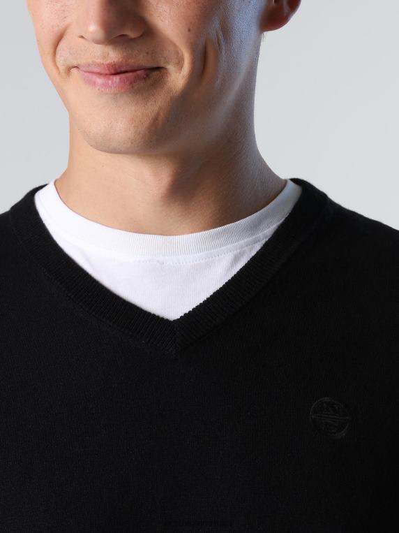 џемпер с в-изрезом црн одећу мушкарци PDV4J781 North Sails