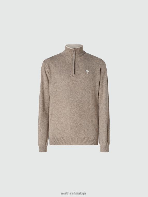 џемпер од еко кашмира фосилни меланж одећу мушкарци PDV4J792 North Sails