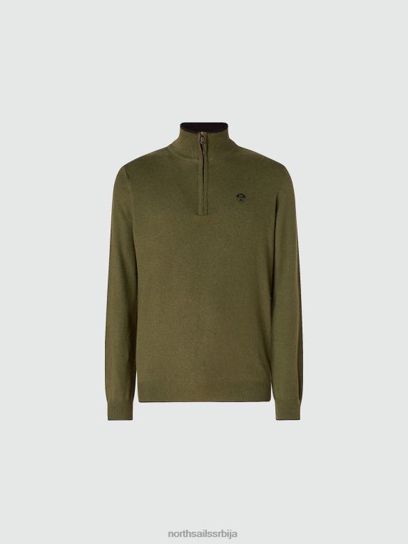 џемпер од еко кашмира бршљан зелен одећу мушкарци PDV4J793 North Sails