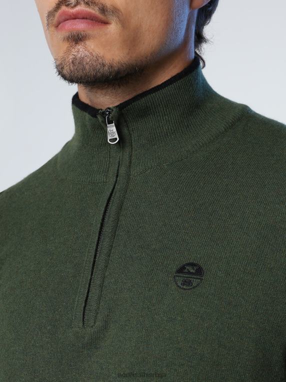 џемпер од еко кашмира бршљан зелен одећу мушкарци PDV4J793 North Sails