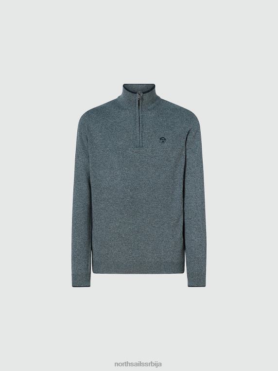 џемпер од еко кашмира средње сиви меланж одећу мушкарци PDV4J795 North Sails