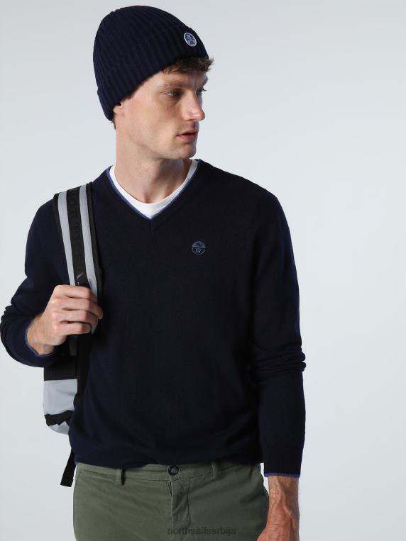 џемпер са В-изрезом Морнарско плаво одећу мушкарци PDV4J808 North Sails
