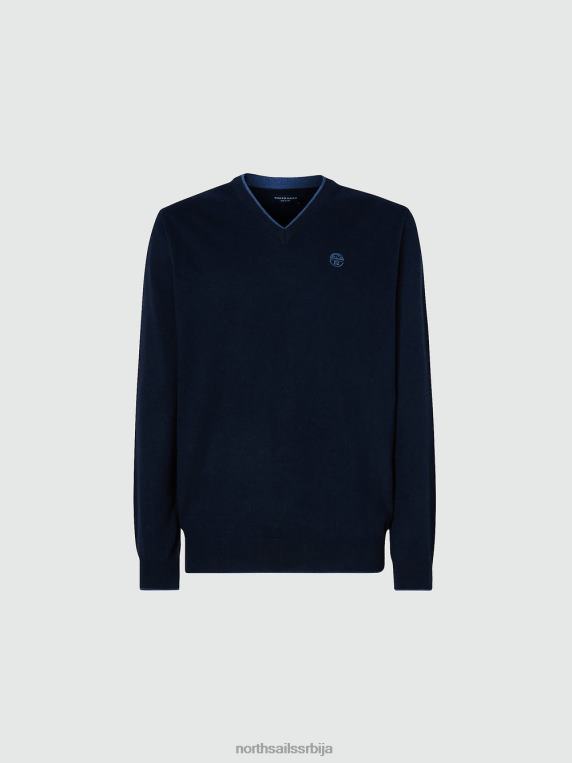 џемпер са В-изрезом Морнарско плаво одећу мушкарци PDV4J808 North Sails