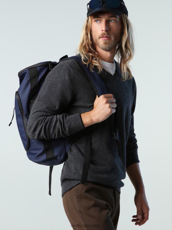 џемпер са В-изрезом тамно сиви меланж одећу мушкарци PDV4J810 North Sails