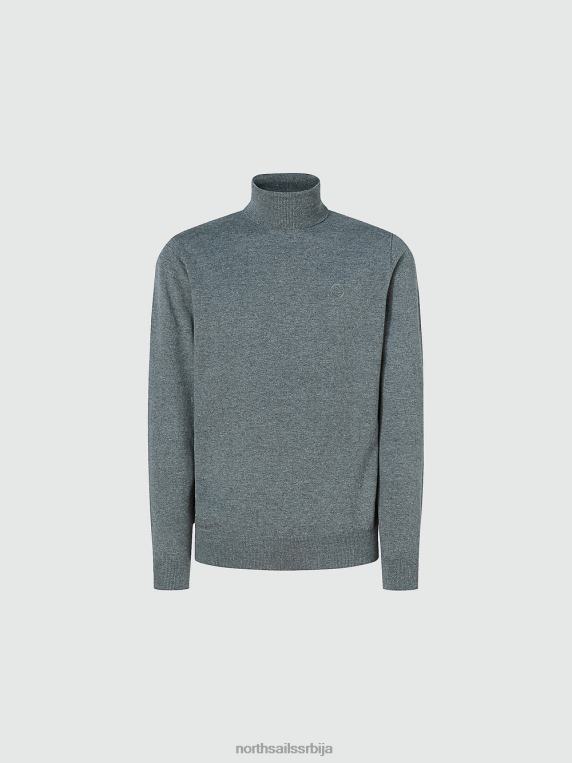 џемпер с овратником средње сиви меланж одећу мушкарци PDV4J879 North Sails