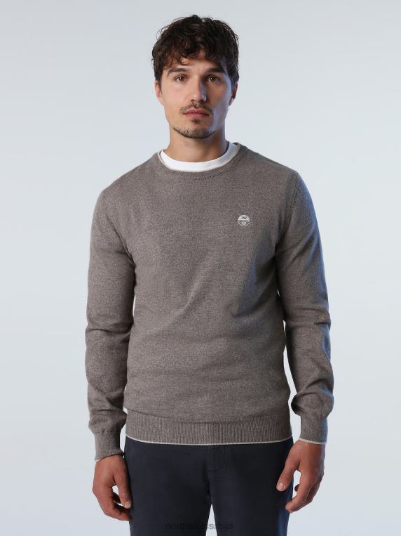 еко џемпер од кашмира фосилни меланж одећу мушкарци PDV4J885 North Sails