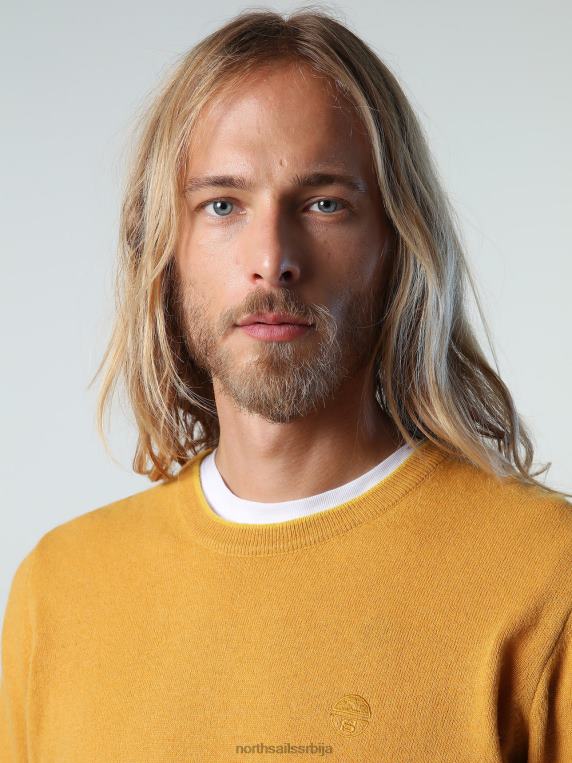 еко џемпер од кашмира златно жута одећу мушкарци PDV4J889 North Sails