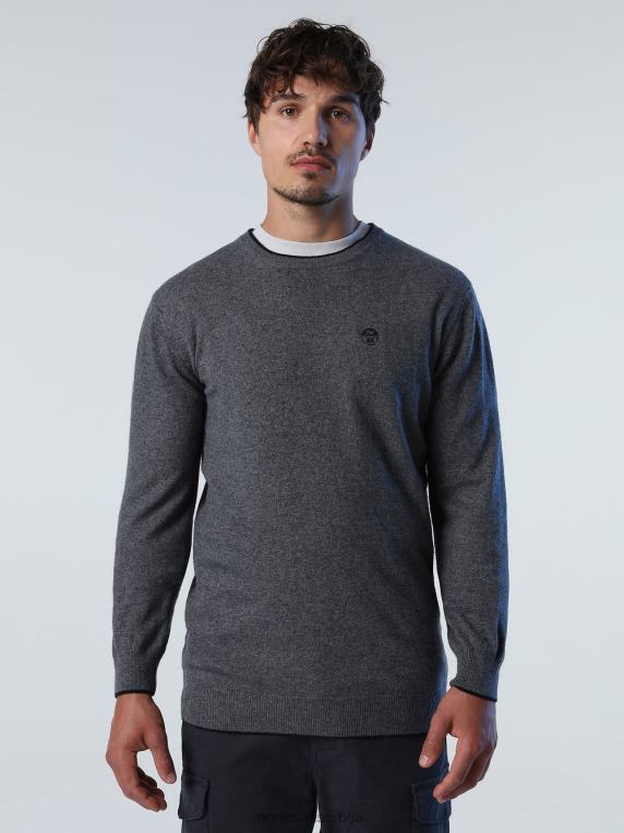 еко џемпер од кашмира средње сиви меланж одећу мушкарци PDV4J892 North Sails