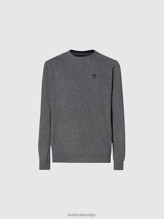 еко џемпер од кашмира средње сиви меланж одећу мушкарци PDV4J892 North Sails