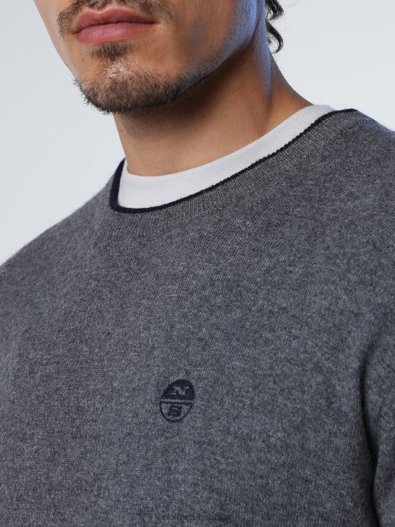 еко џемпер од кашмира средње сиви меланж одећу мушкарци PDV4J892 North Sails