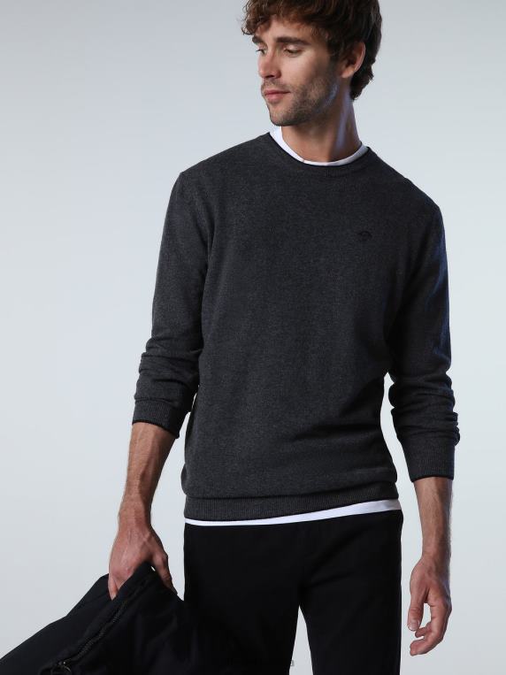 еко џемпер од кашмира тамно сиви меланж одећу мушкарци PDV4J893 North Sails