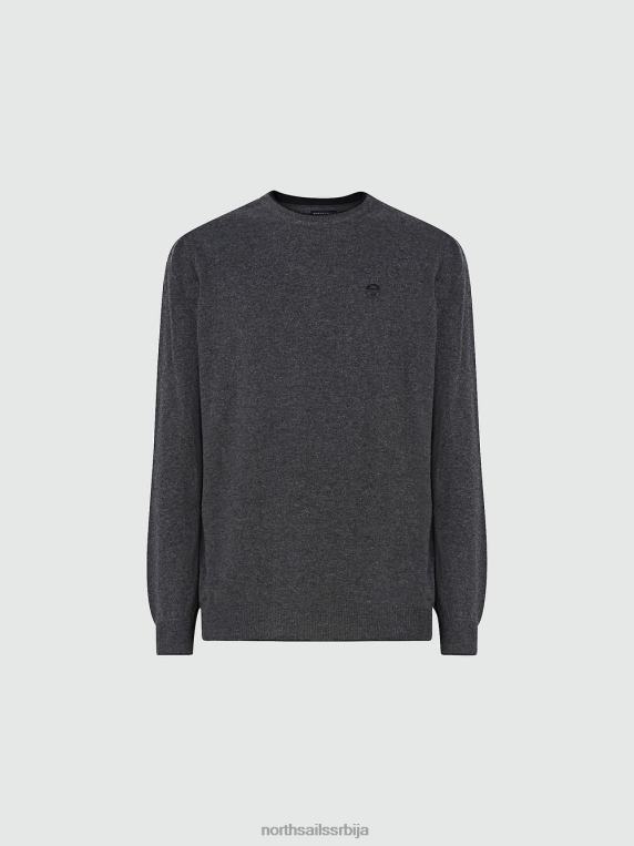 еко џемпер од кашмира тамно сиви меланж одећу мушкарци PDV4J893 North Sails